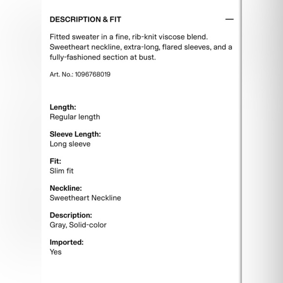 NWT H&M Ltd Ed Shimmer Rib-knit Fitted Sweater Top Gray | Size XS - Picture 12 of 13